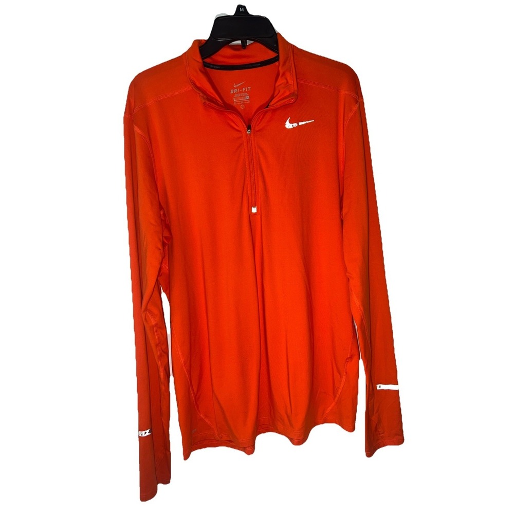 Nike Running Element Dri-FIT Half Zip Pullover Orange Mens Medium lightweight